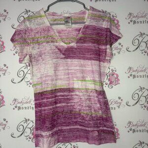 The north face tshirt pink green white pattern lightweight top shirt cute